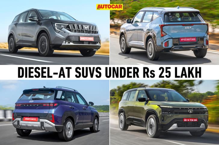 Every diesel automatic SUV under Rs 25 lakh in India Every diesel automatic SUV under Rs 25 lakh in India