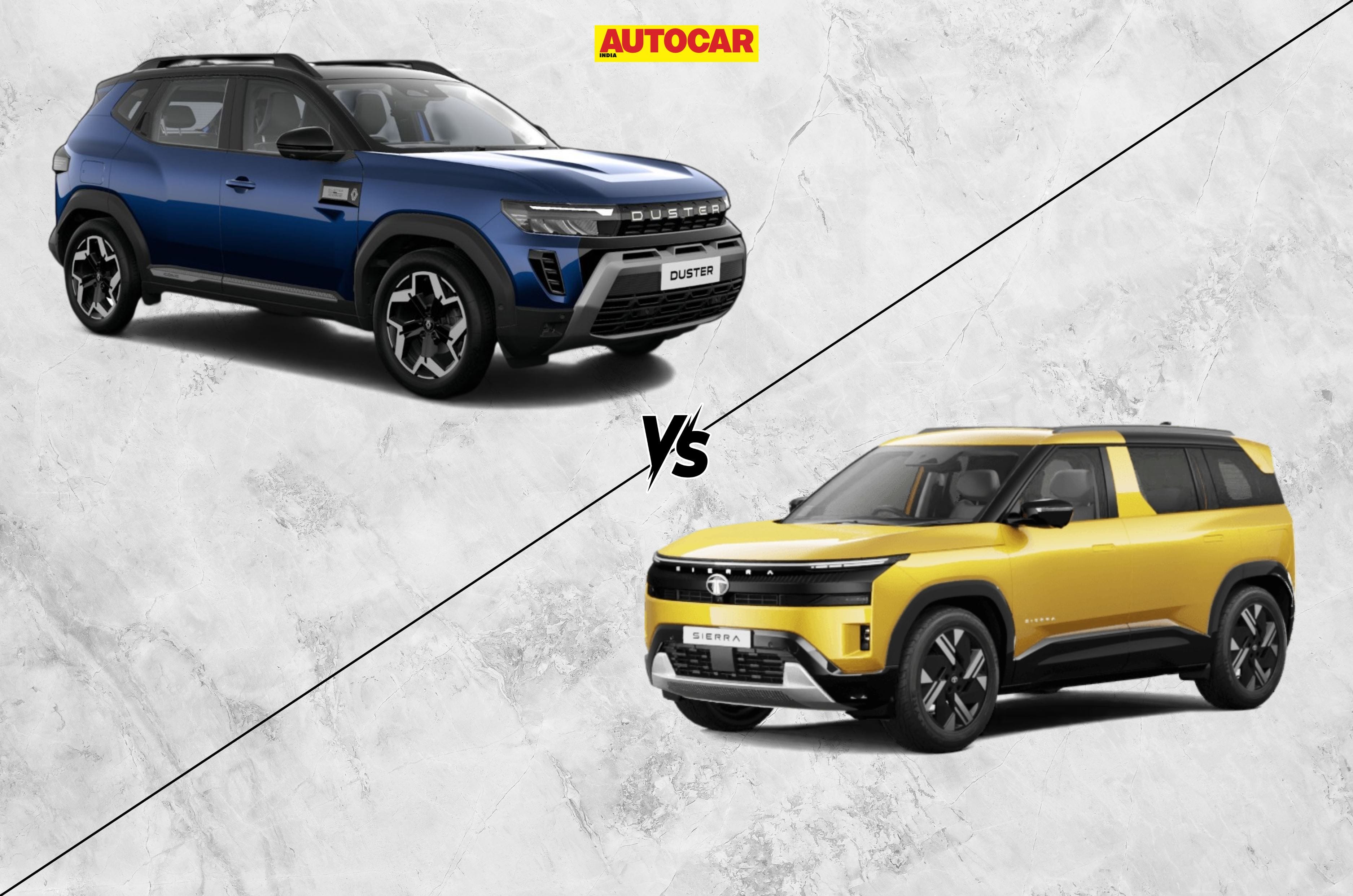 Renault Duster vs Tata Sierra: Which SUV’s top variant has more features?