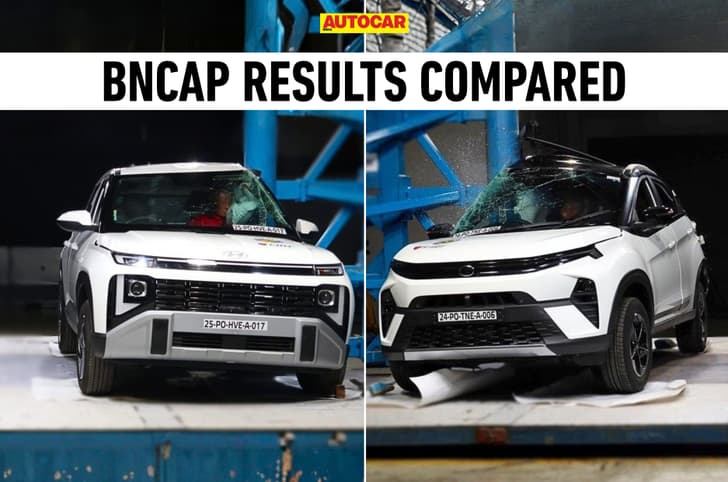 Hyundai Venue vs Tata Nexon BNCAP side pole impact test. Hyundai Venue vs Tata Nexon BNCAP side pole impact test.