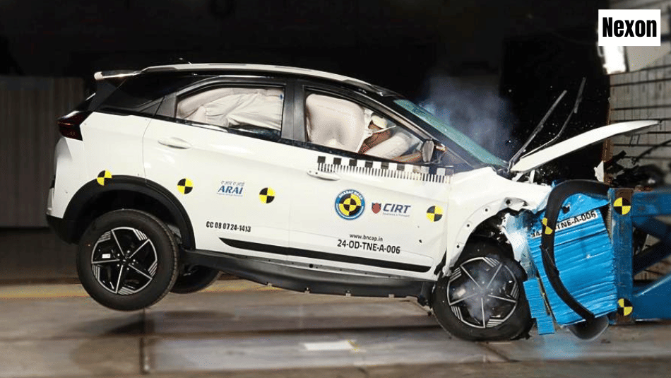 Tata Nexon frontal offset deformable barrier test