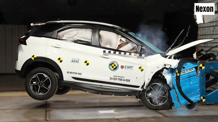 Tata Nexon frontal offset deformable barrier test Tata Nexon frontal offset deformable barrier test