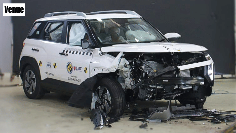 Hyundai Venue post frontal crash test