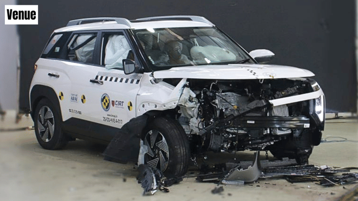 Hyundai Venue post frontal crash test Hyundai Venue post frontal crash test