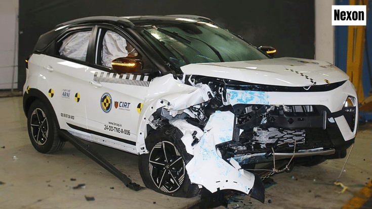 Tata Nexon post frontal crash test Tata Nexon post frontal crash test