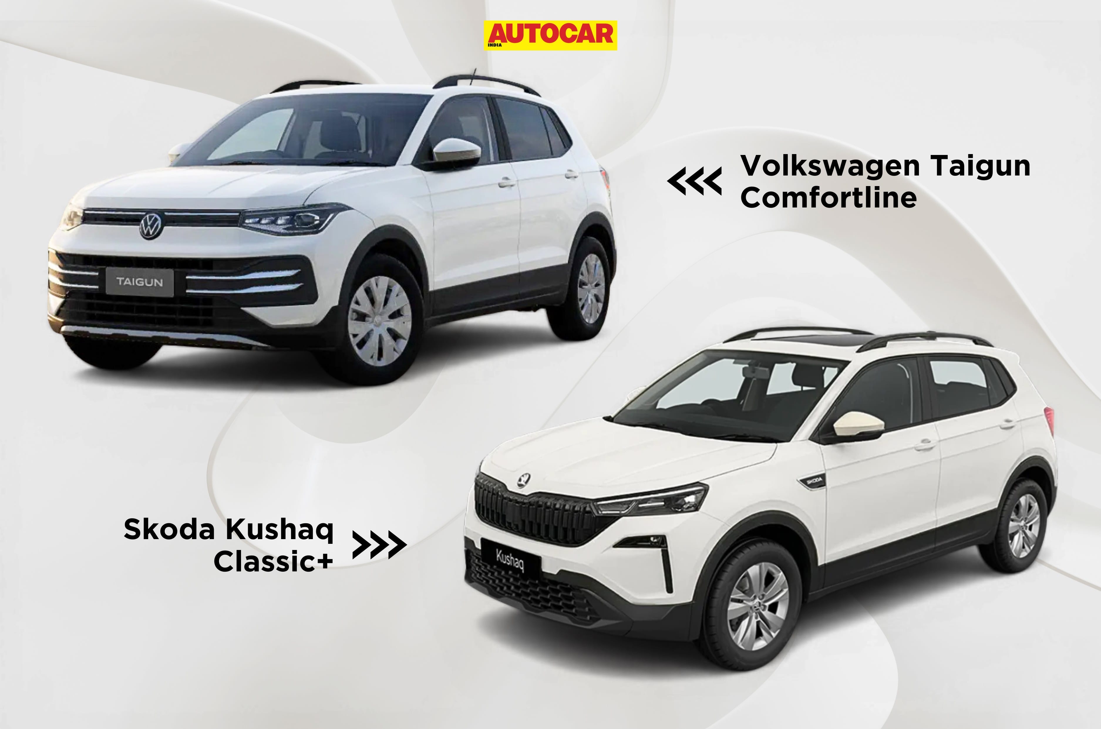 Feature Volkswagen Taigun Comfortline vs Skoda Kushaq Classic+: Base variants compared 1 hr ago Dipan Sur