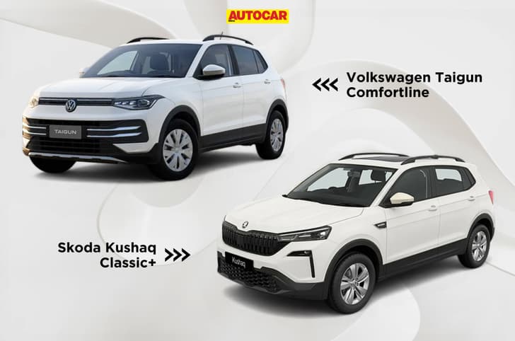 Volkswagen Taigun Comfortline vs Skoda Kushaq Classic+: Base variants compared Volkswagen Taigun Comfortline vs Skoda Kushaq Classic+: Base variants compared