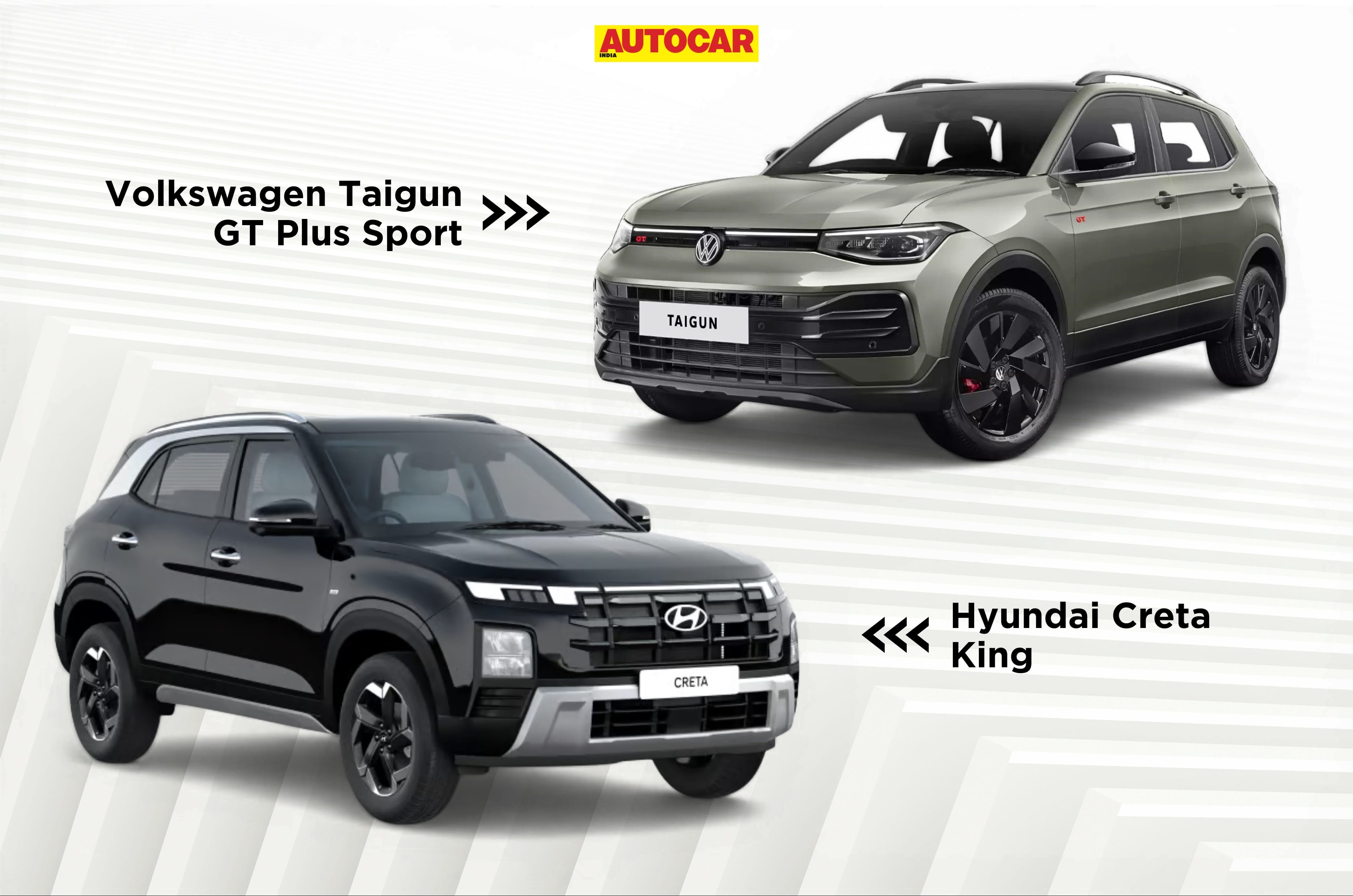 Volkswagen Taigun GT Plus Sport vs Hyundai Creta King