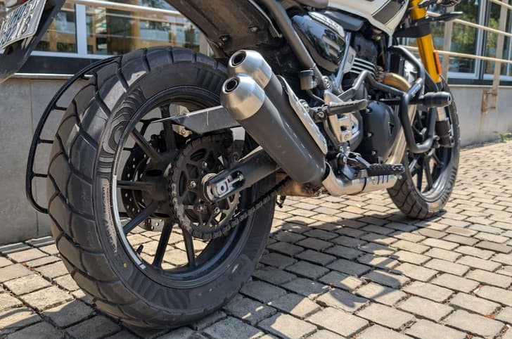 Reise tourRad  tyre fitted on Triumph Scrambler 400 X