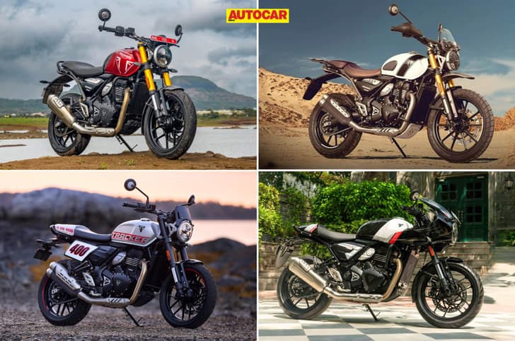 Collage of Triumph's 400cc models