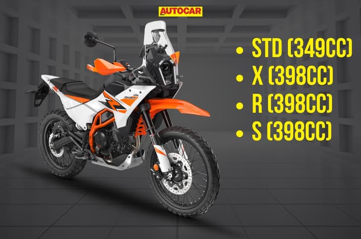 KTM 390 Adventure R front right side static in studio