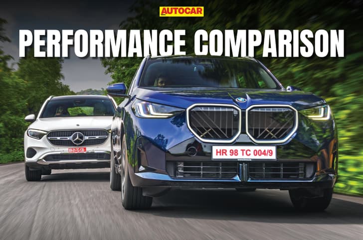 BMW X3 and Mercedes-Benz GLC driving