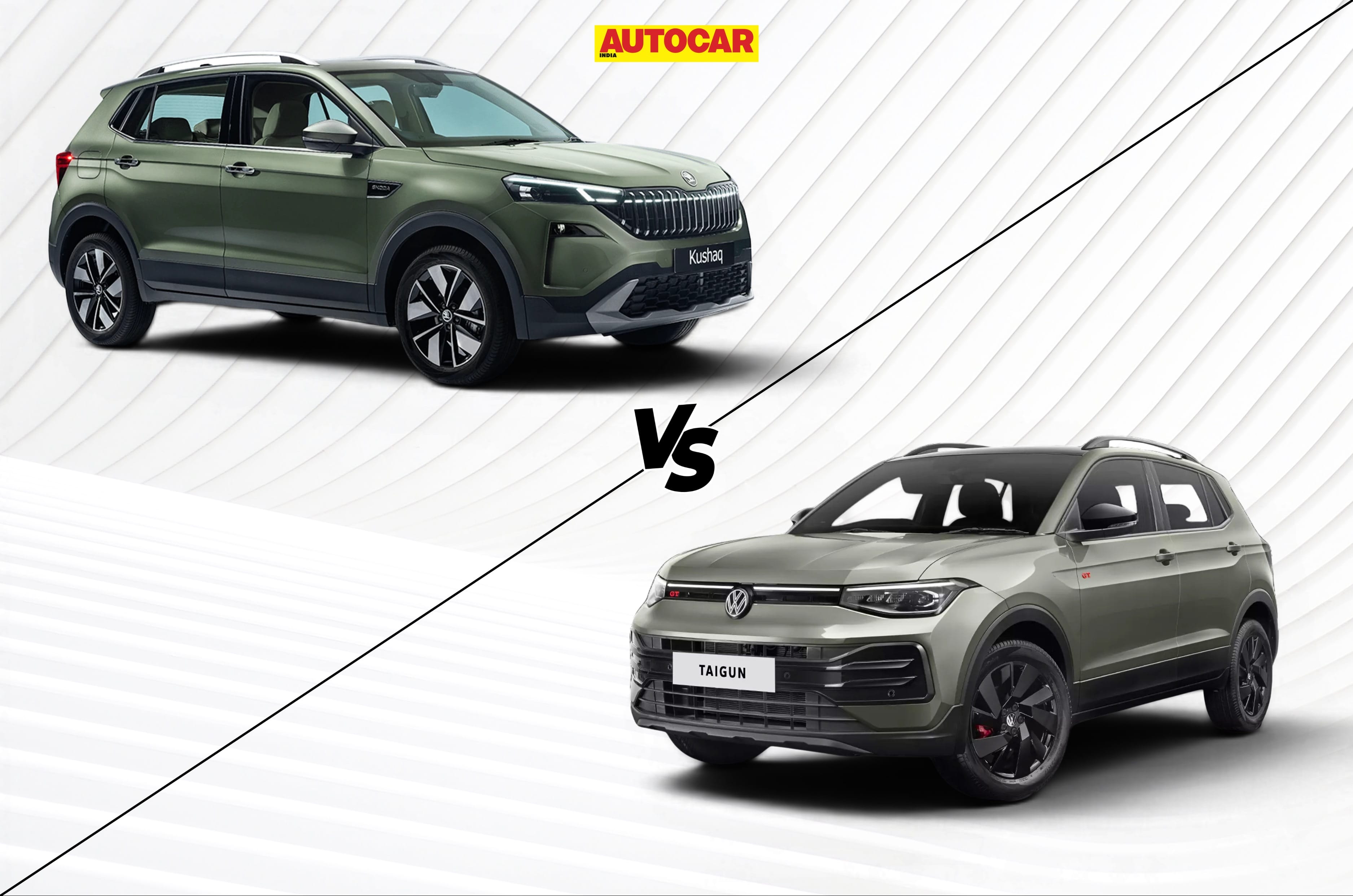 Skoda Kushaq vs Volkswagen Taigun: Whose top trim offers better value? Same platforms, same engines, and similar pricing. But which between the Kushaq and Taigun offers bang for buck? 20s ago Glenn Noronha