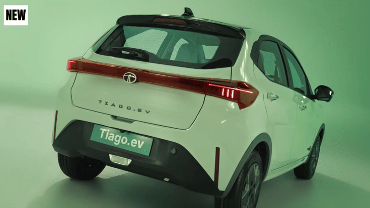 Tata Tiago EV facelift rear quarter static Tata Tiago EV facelift rear quarter static