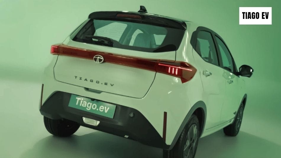 Tata Tiago EV rear quarter static
