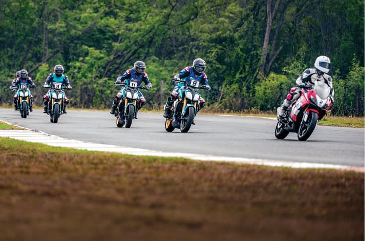 TVS Apache RR 310 leading a group of Apache RTR 310 bikes