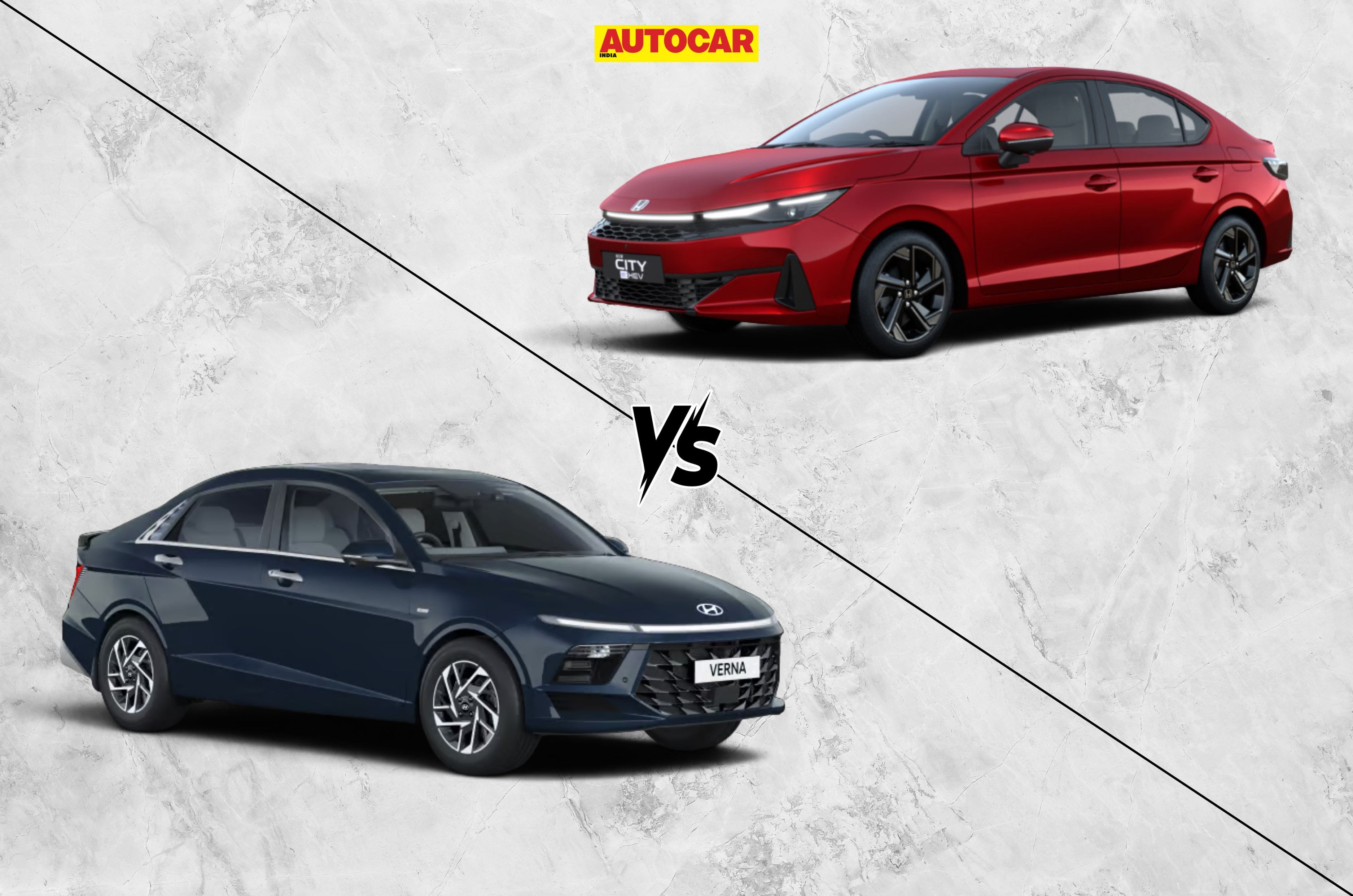 2026 Honda City vs Hyundai Verna top variant comparison