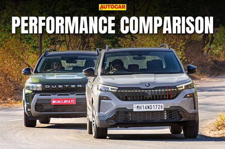 Renault Duster vs Skoda Kushaq: Turbo-DCT performance compared Renault Duster and Skoda Kushaq front panning