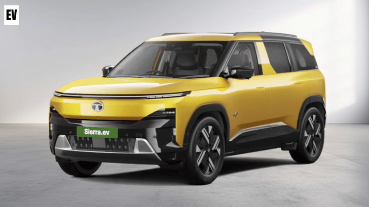 Tata Sierra EV front quarter design
