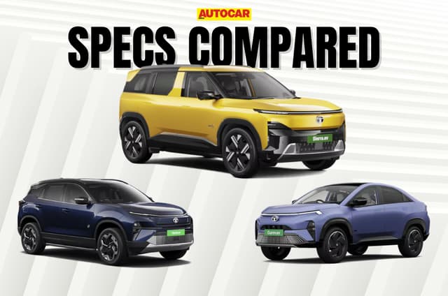 Tata Sierra EV prices and specs compared with Harrier EV, Curvv EV