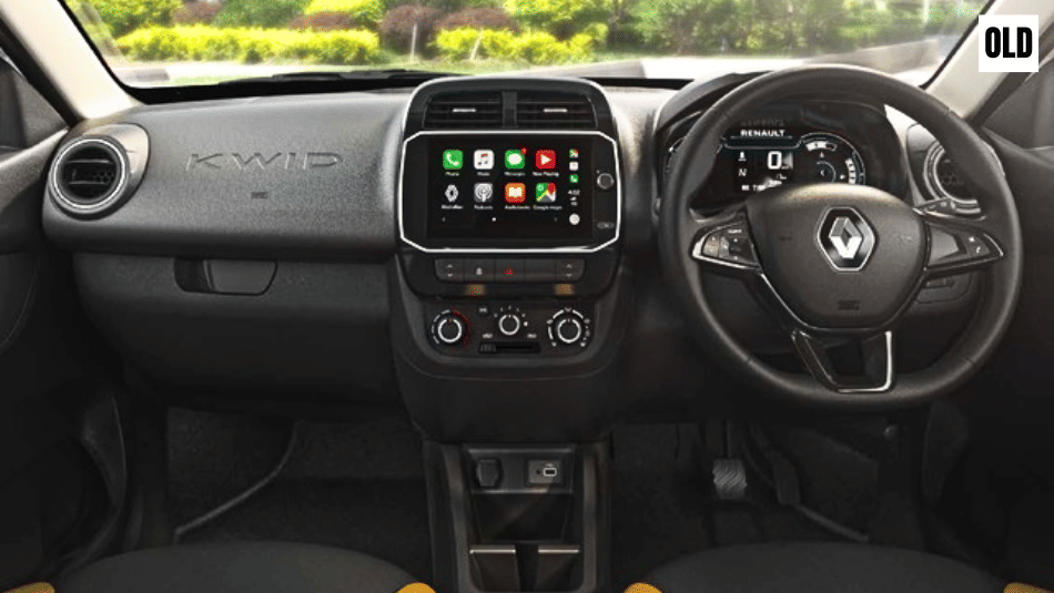 Old Renault Kwid facelift interior