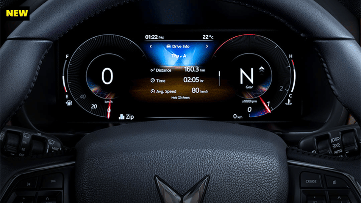 Mahindra Scorpio N facelift instrument cluster