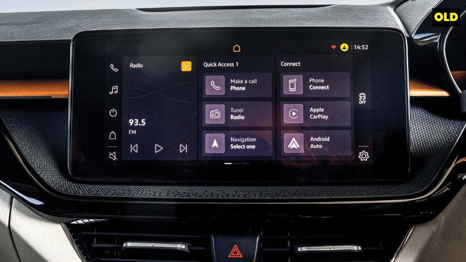 Old Skoda Slavia touchscreen