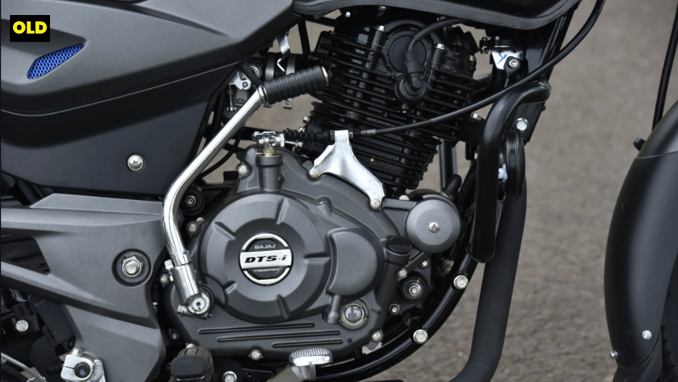 Right side close up of the outgoing Pulsar 125's engine