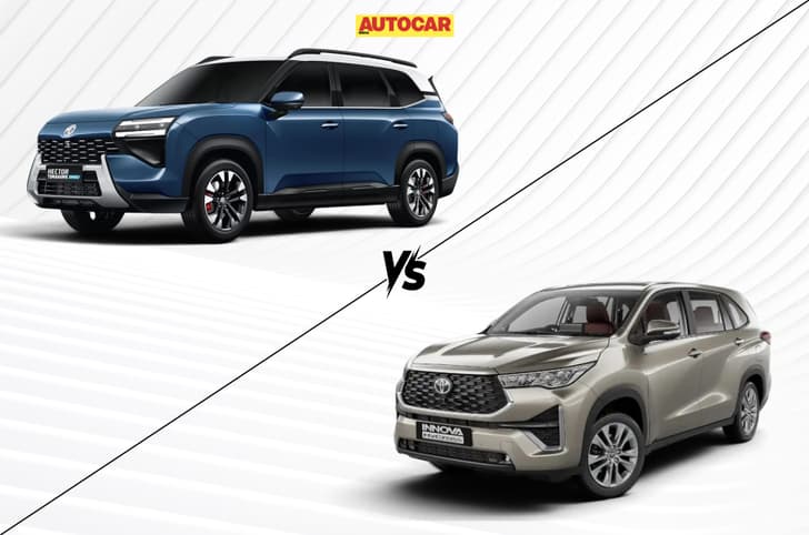 MG Hector Tomahawk PHEV vs Toyota Innova Hycross Hybrid specs, features compared