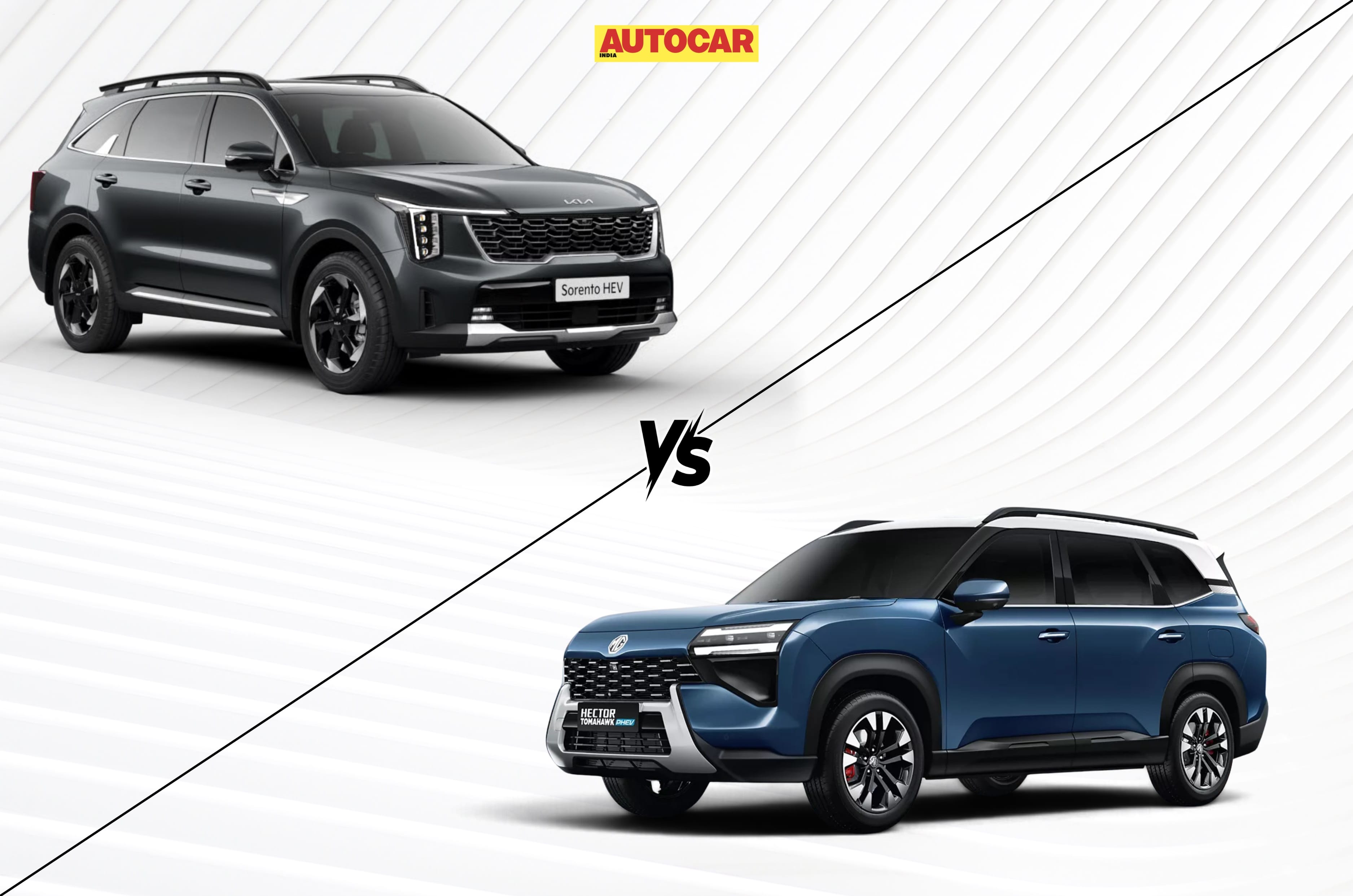 MG Hector Tomahawk PHEV and Kia Sorento PHEV quick comparison