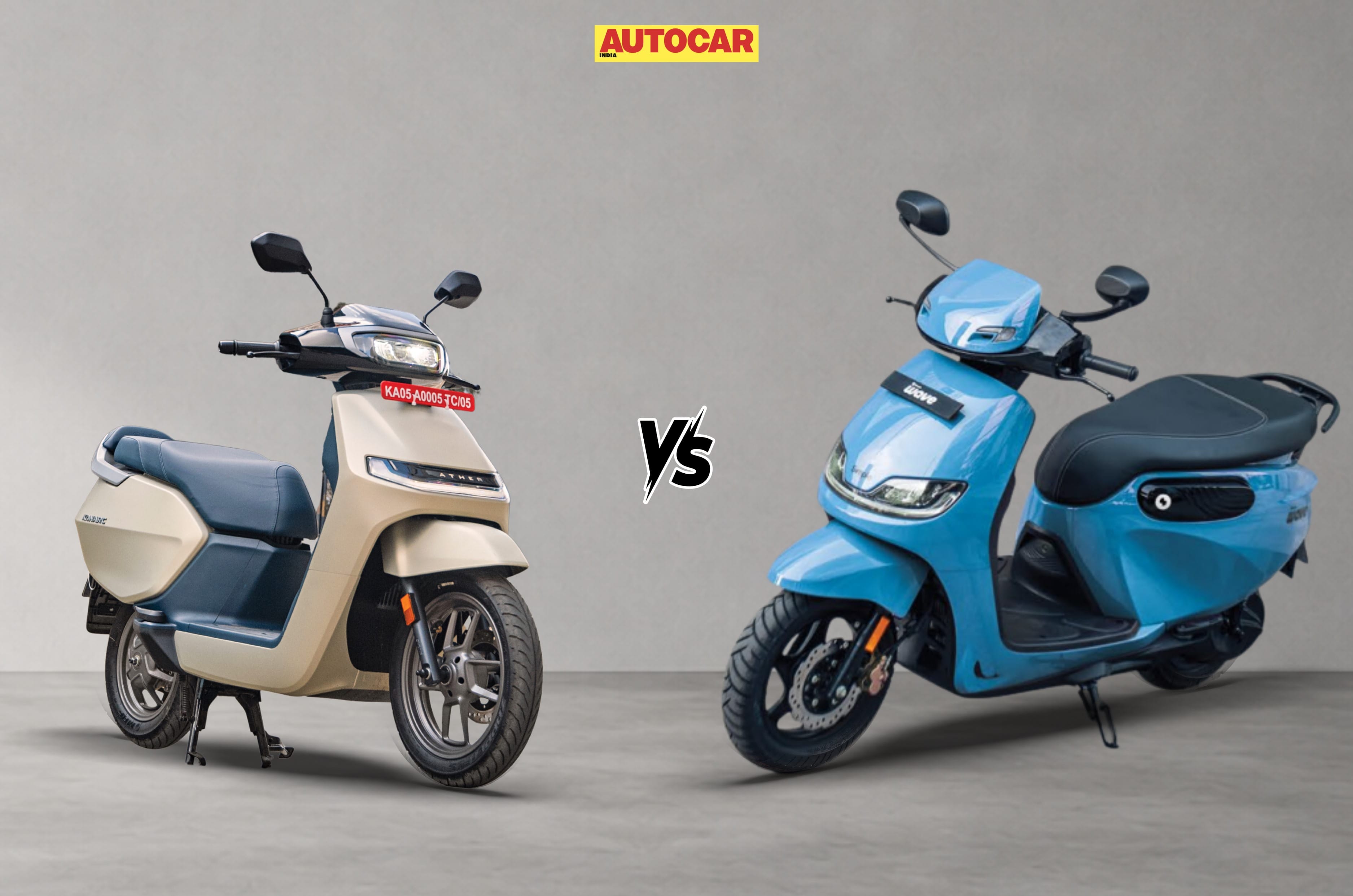 Image showing the Ather Konarc in Celestial Gold colour and Simple Wave in Polar Blue colour.
