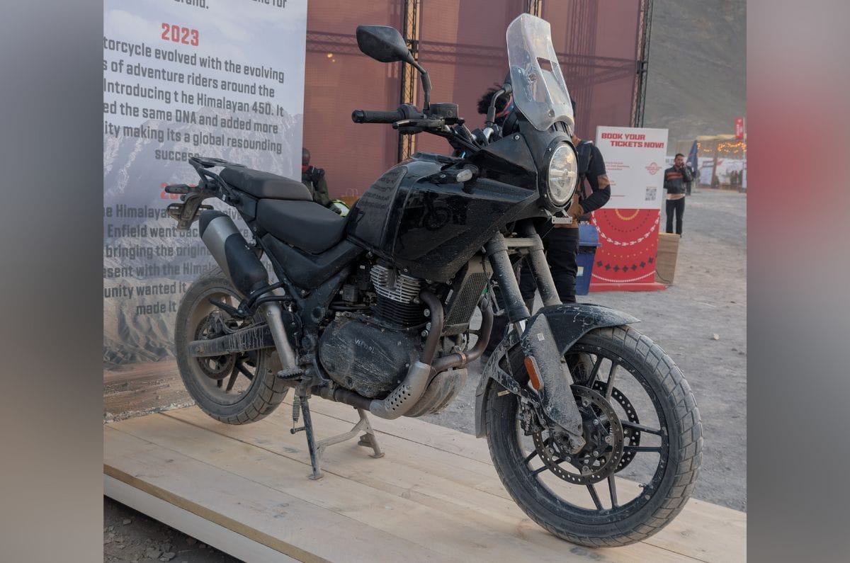 An outside image showing the front three quarter of the Himalayan 750
