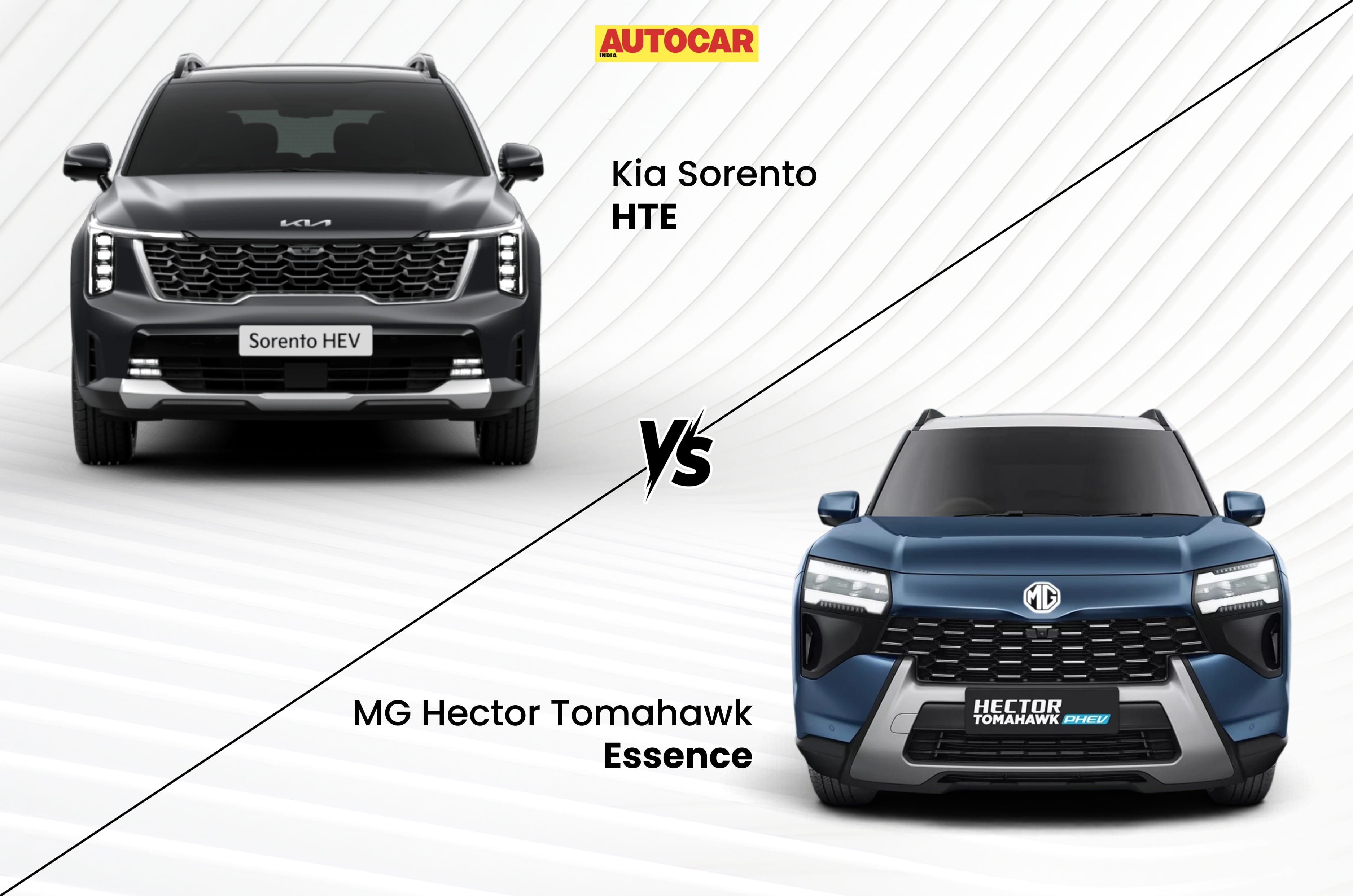 Kia Sorento base vs MG Hector Tomahawk PHEV top trim