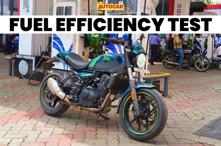 RE Guerrilla 450 Apex at a petrol pump in India
