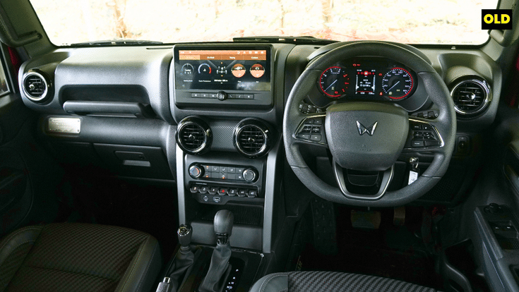 Old Mahindra Thar interior