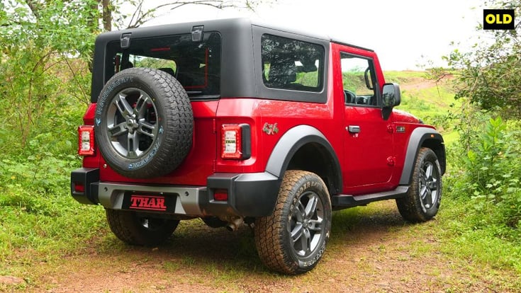 Old Mahindra Thar rear quarter