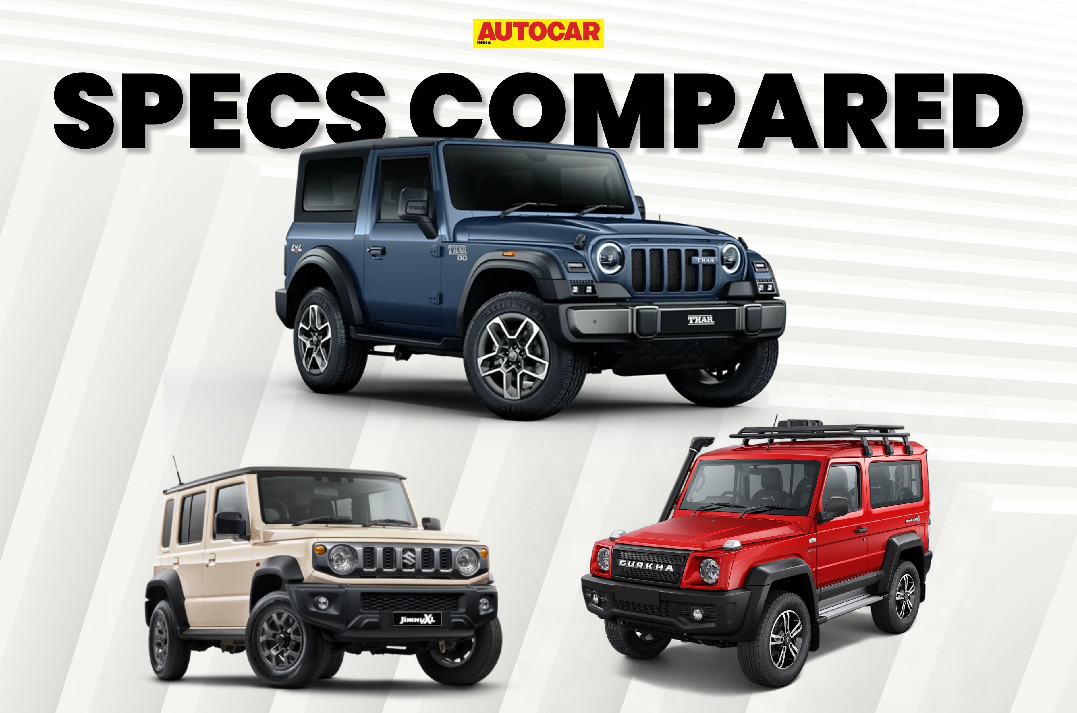 Mahindra Thar OG vs rivals price, spec comparison