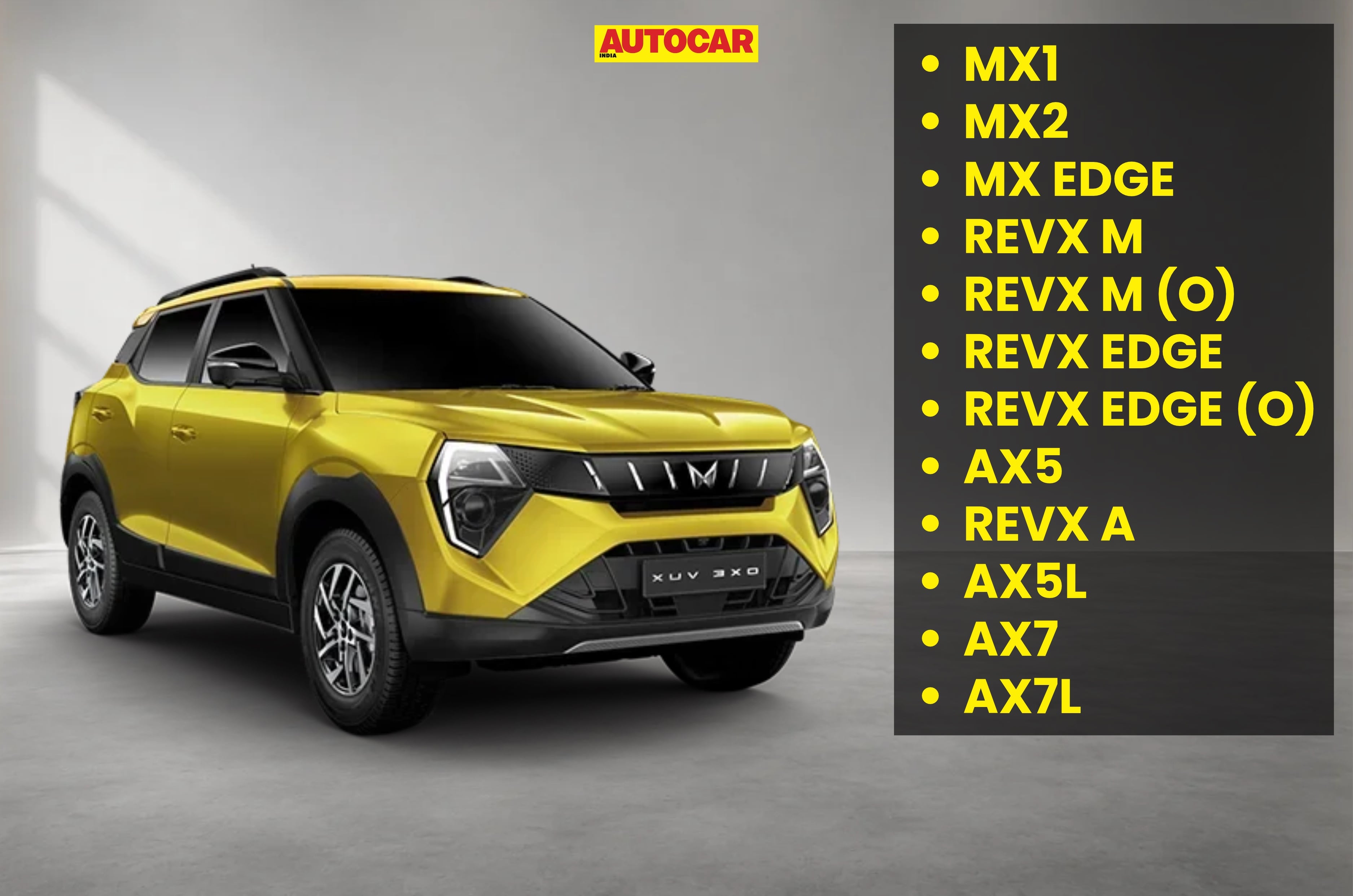 Mahindra XUV 3XO variant-wise features