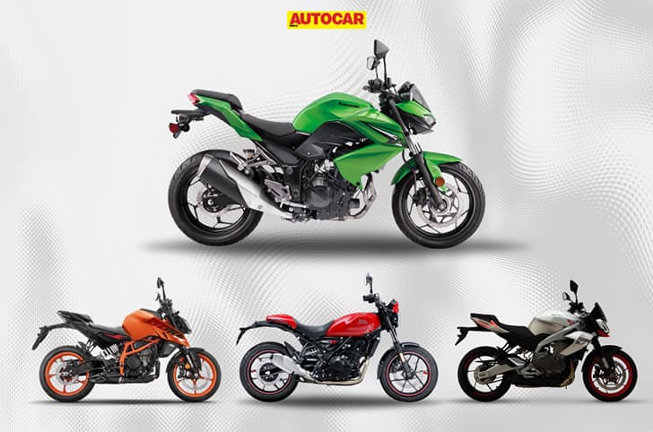 Kawasaki Z300 vs KTM 390 Duke R vs Royal Enfield Guerrilla 450 vs Aprilia Tuono 457 Special Edition vs KTM 390 Duke R.