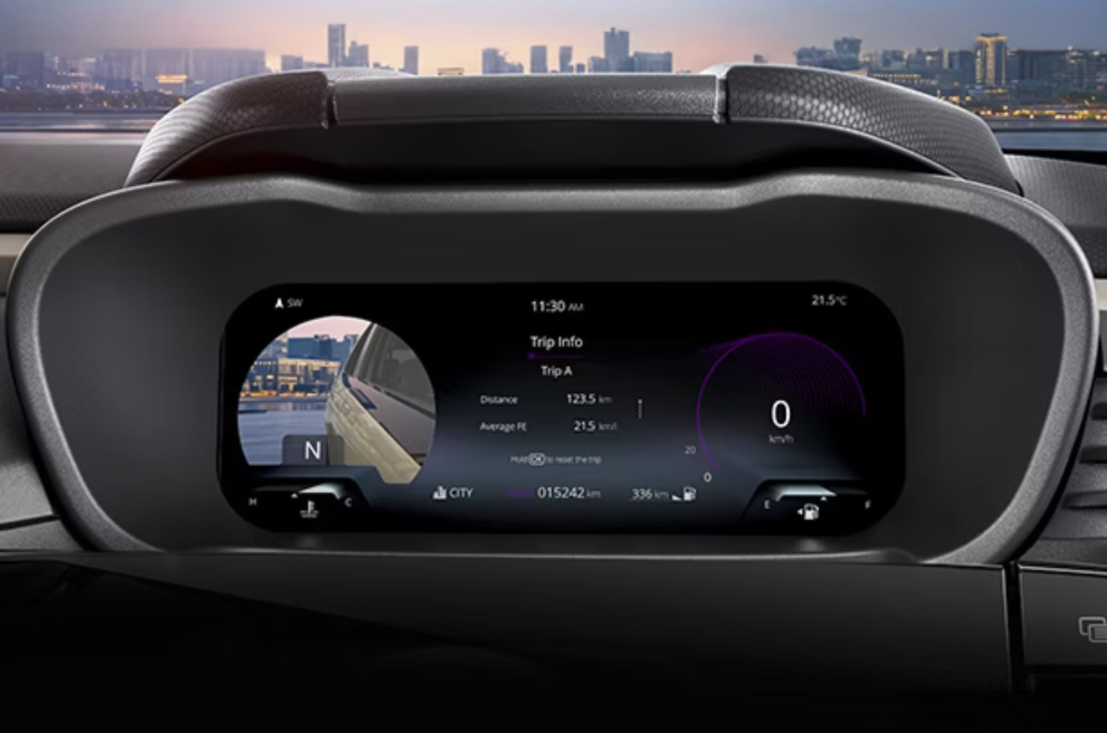 The 10.25-inch cluster features a blind spot monitor and real time navigation