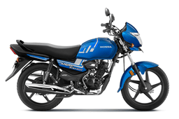 Honda Shine 100 DX blue colour right side profile static in studio