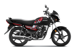 Honda Shine 100 DX black colour right side profile static in studio