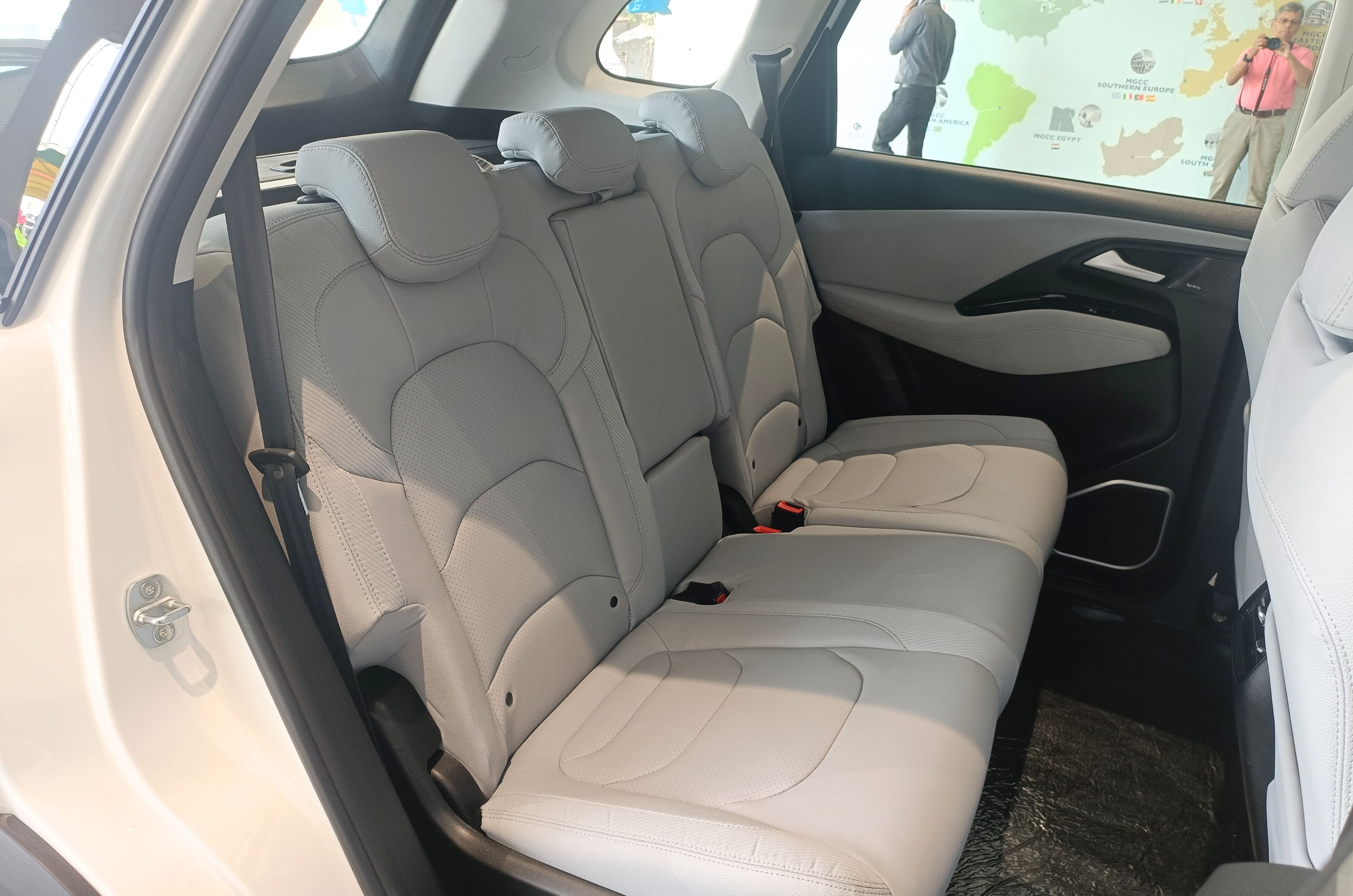 The 5-seat Hector features an airy white and black interior; may be difficult to keep clean.