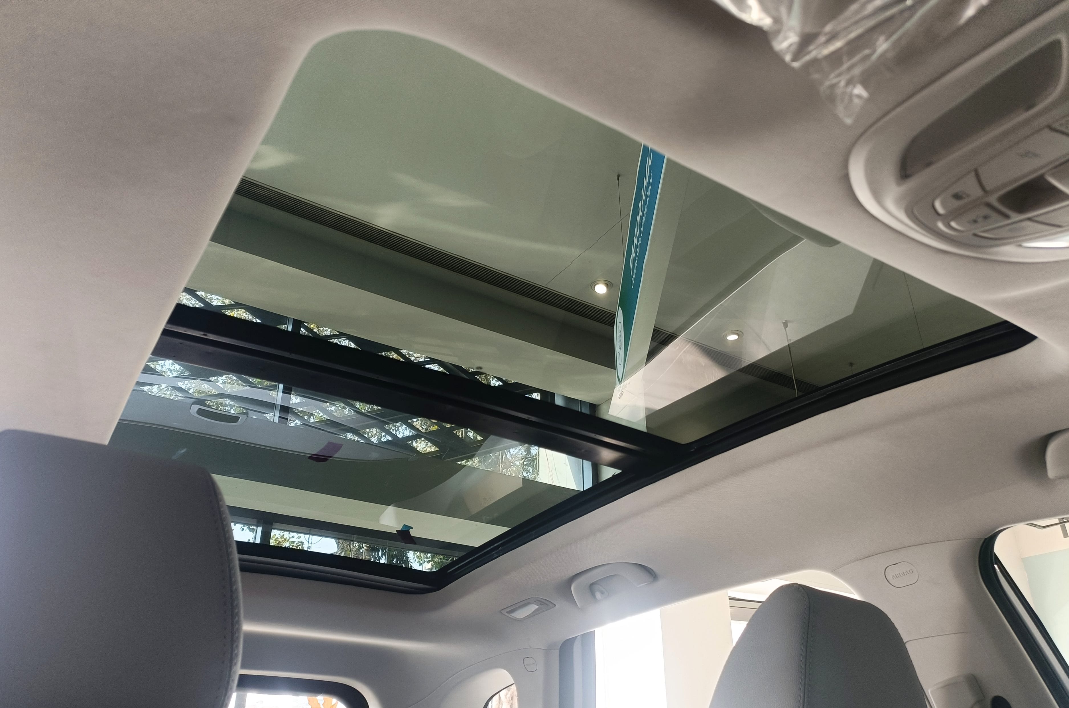 A panoramic sunroof ensures that the cabin feels airy and gets plenty of natural light.