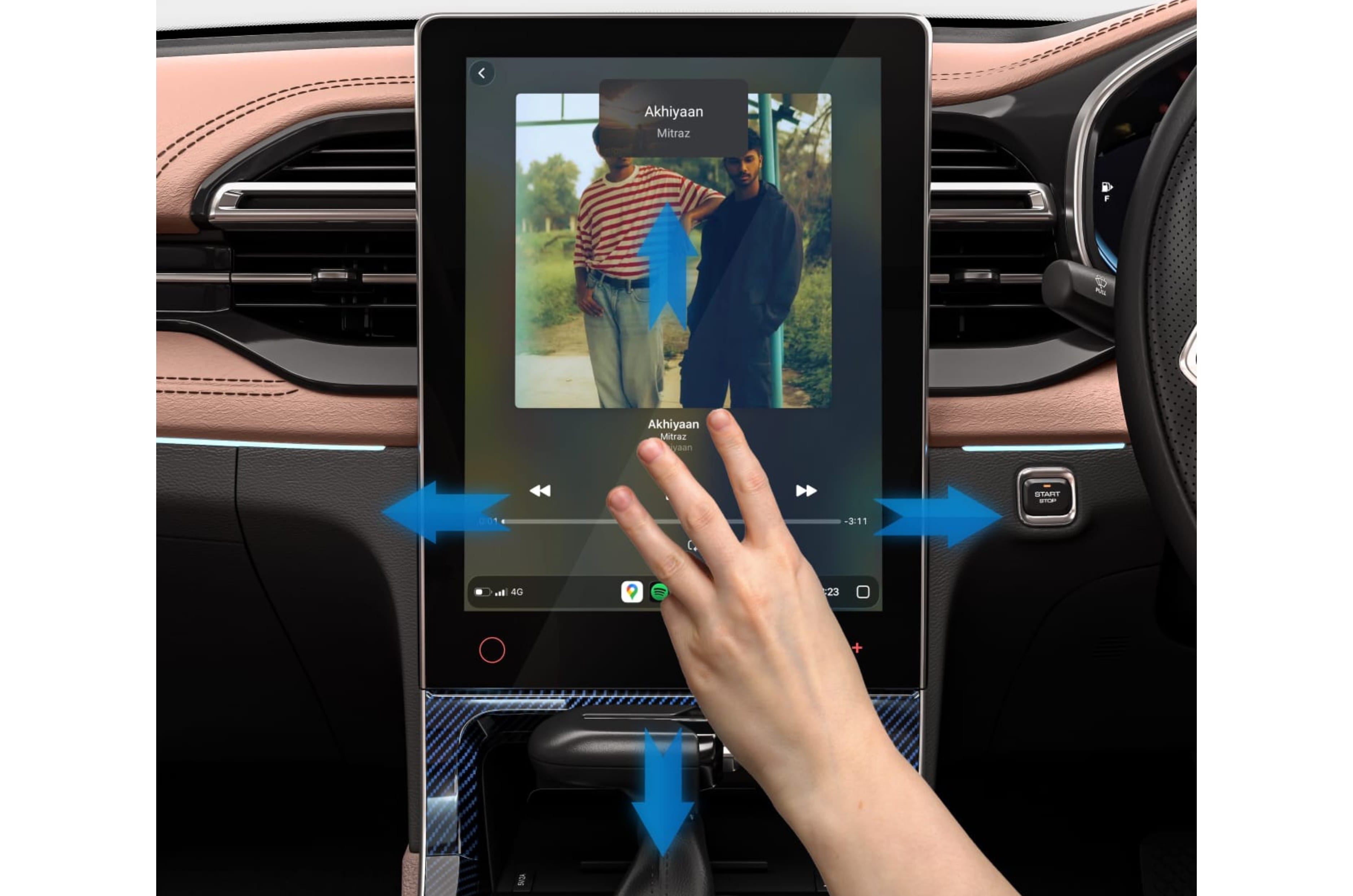 14-inch infotainment unit gets ‘iSwipe’; HVAC and audio systems are controlled via gestures.
