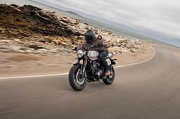Triumph Tracker 400 front three quarter riding shot