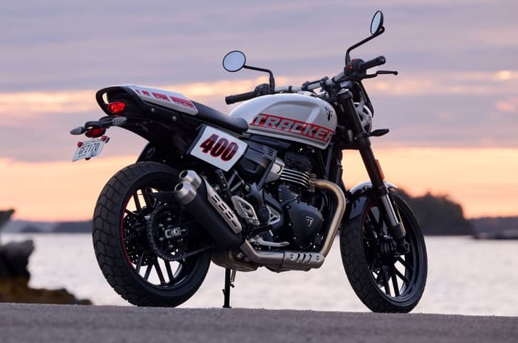 Triumph Tracker 400 rear three quarter