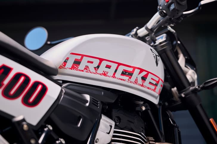 Triumph Tracker 400 badge and tank