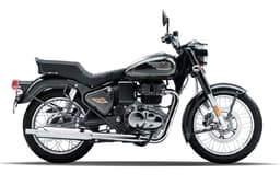 Royal Enfield Bullet 350 Batallion black right side profile static in studio