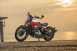 Jawa 42 Bobber front three quarter real life shot