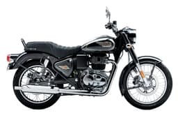 Royal Enfield Bullet 350 standard black right side profile static in studio